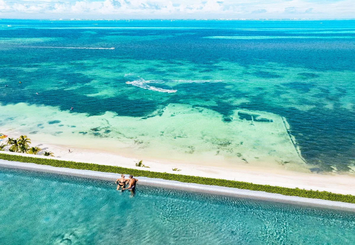 aerial view of the hotel mousai cancun rooftop