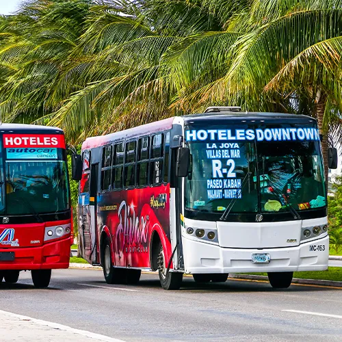 Bus transportation option in Cancun